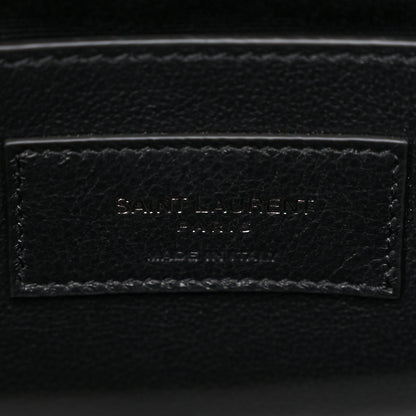 Saint Laurent Sheepskin Matelasse Chevron Monogram Large College Satchel Black 7 of 11