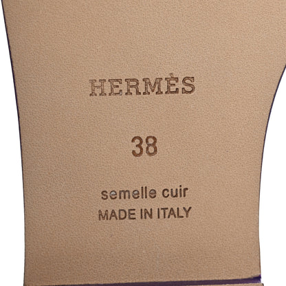Hermes Calfskin Oran Sandals 38 Violet Majorette 7 of 9