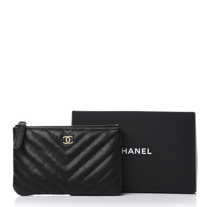 Chanel Crumpled Calfskin Chevron Quilted Small Cosmetic Case Black 8 of 8
