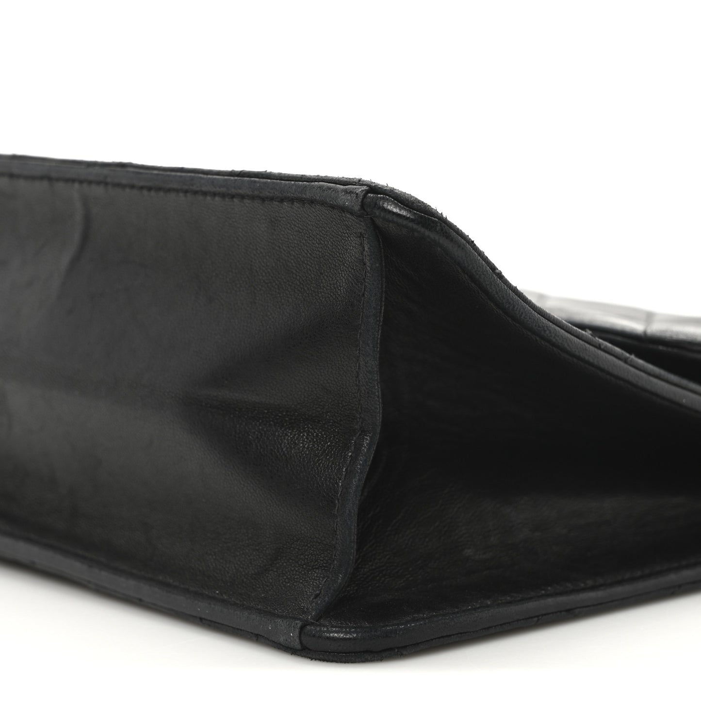 Lambskin Quilted Small Single Flap Black