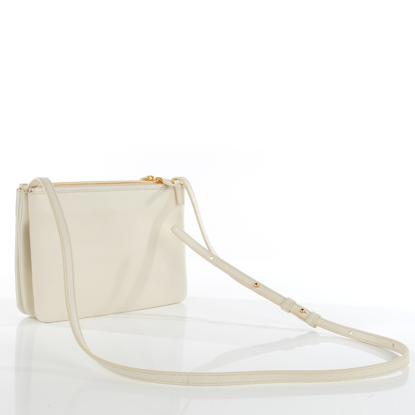 Lambskin Small Trio Crossbody Bag White