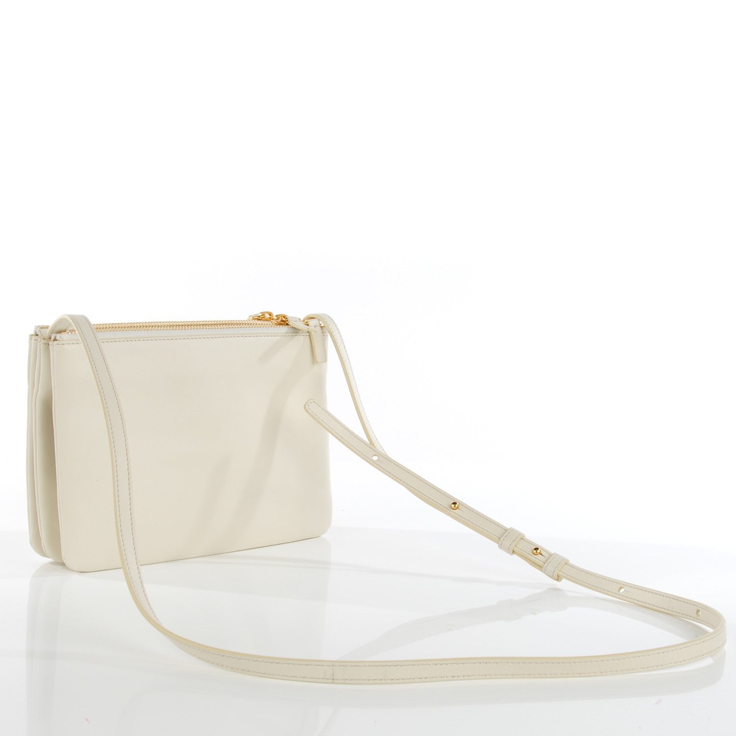 Celine Lambskin Small Trio Crossbody Bag White 3 of 8