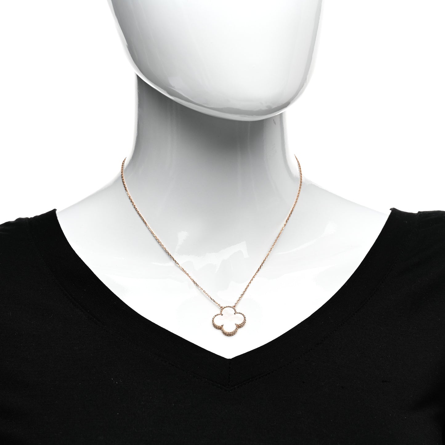 18K Rose Gold Mother of Pearl "Edition Ginza" Magic Alhambra Pendant Necklace