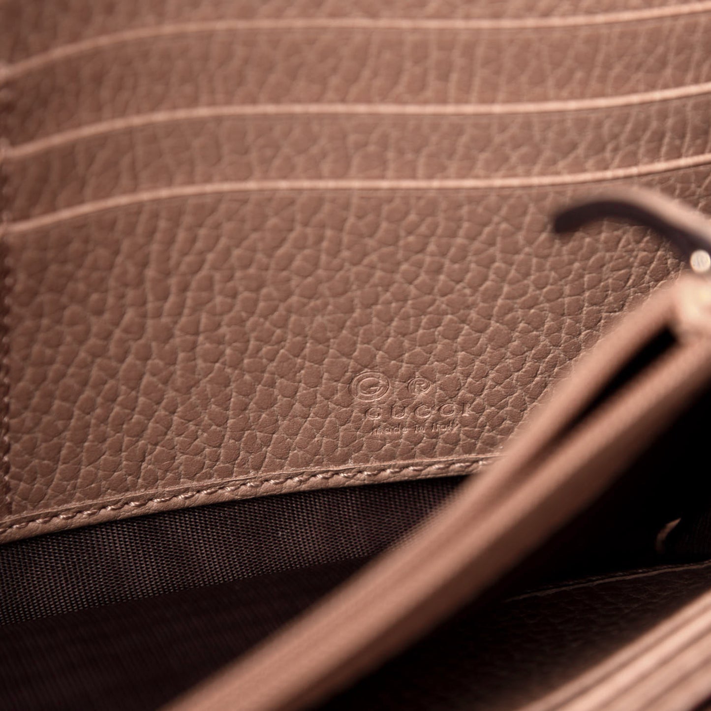 Dollar Calfskin Interlocking G Continental Wallet Camelia