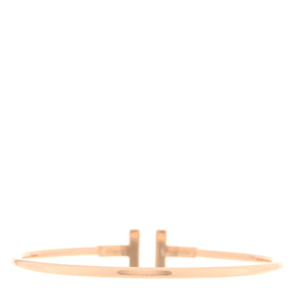 Tiffany 18K Rose Gold Mother of Pearl Wide T Wire Bracelet 2 of 3