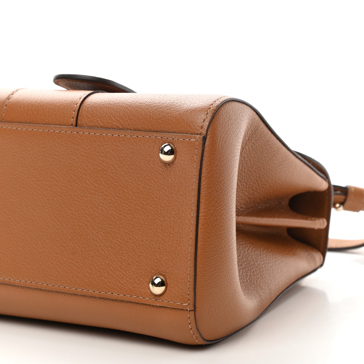 Grained Calfskin Mini Brillant Satchel Natural