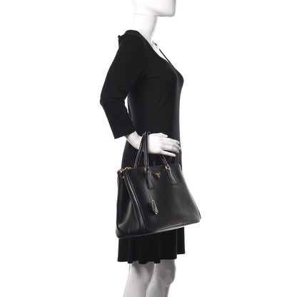 Prada Saffiano Medium Galleria Double Zip Tote Black 3 of 12
