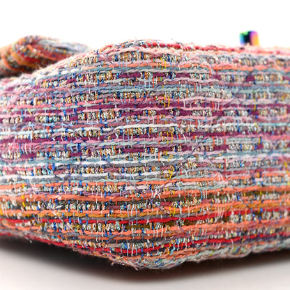Chanel Tweed Quilted Mini Rectangular Flap Blue Pink Orange 9 of 10