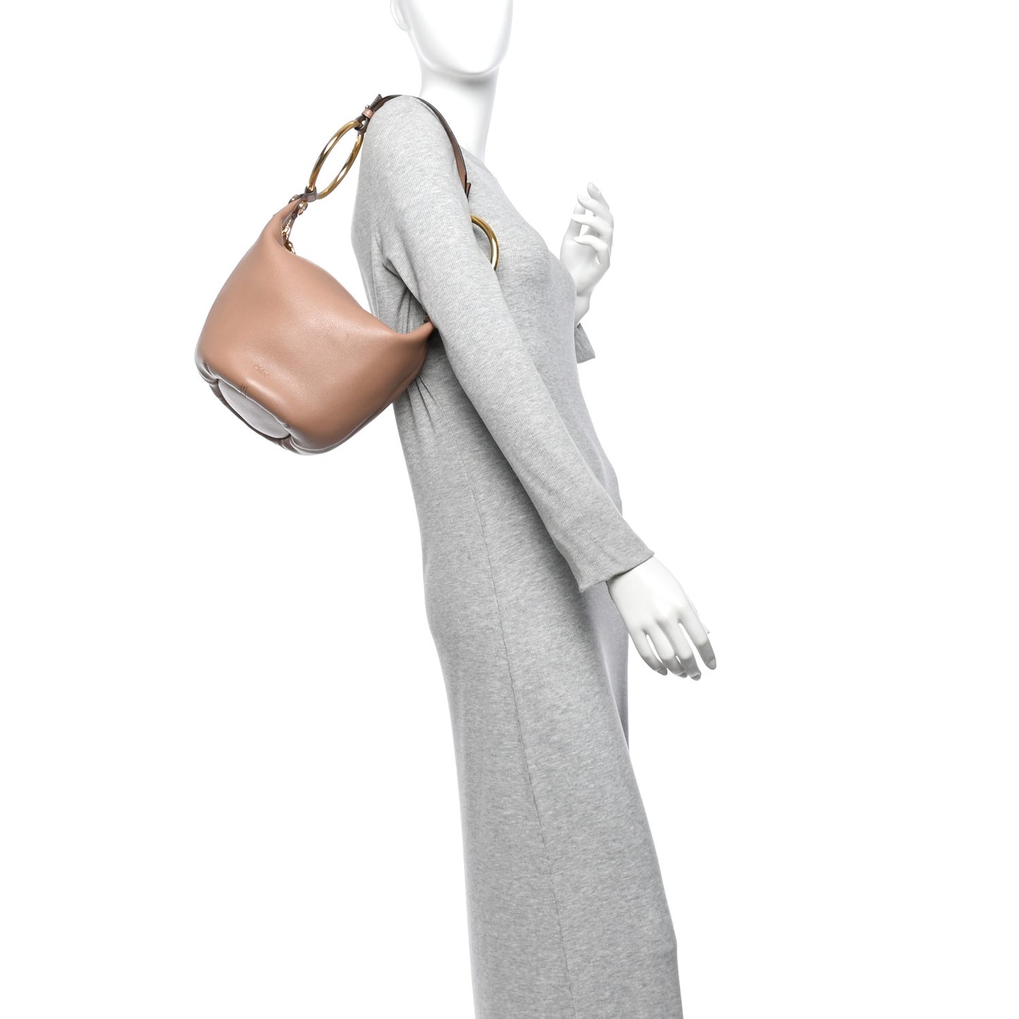 Calfskin Small Bracelet Shoulder Bag Woodrose