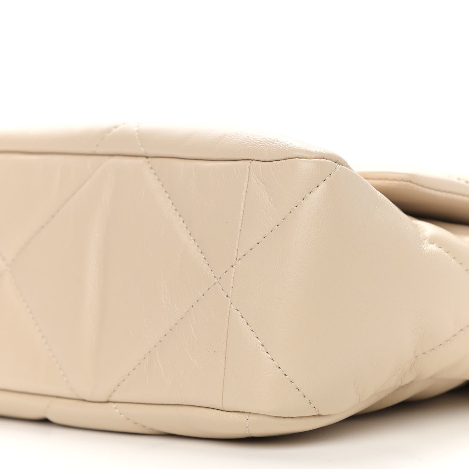 Chanel Goatskin Quilted Large Chanel 19 Flap Beige 10 of 11