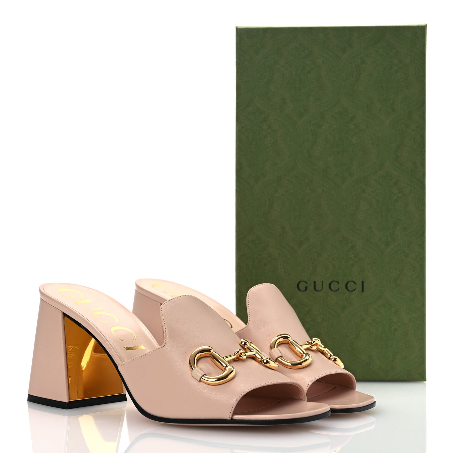 Nappa Horsebit 75mm Slide Sandals 41.5 Skin Rose