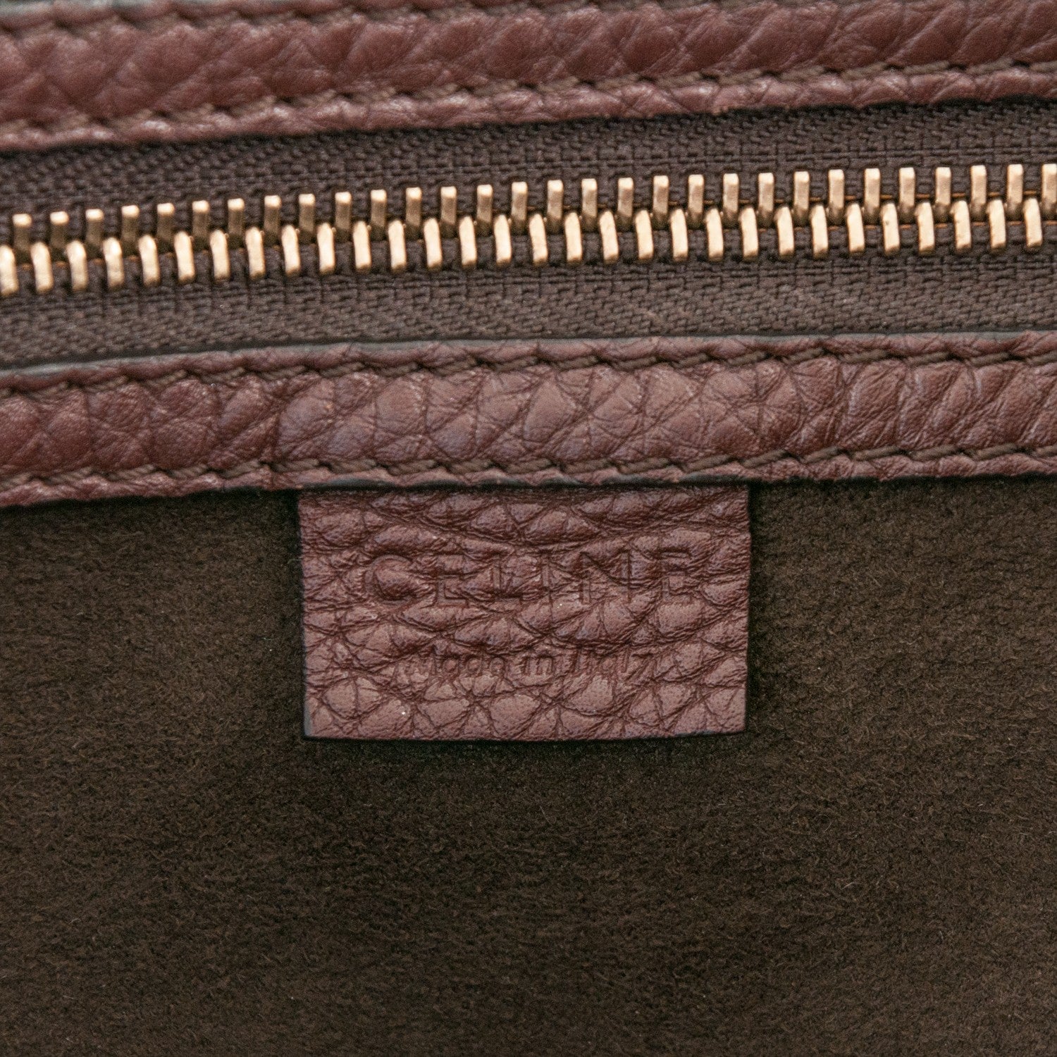 Celine Drummed Calfskin Mini Luggage Dark Brown 6 of 11