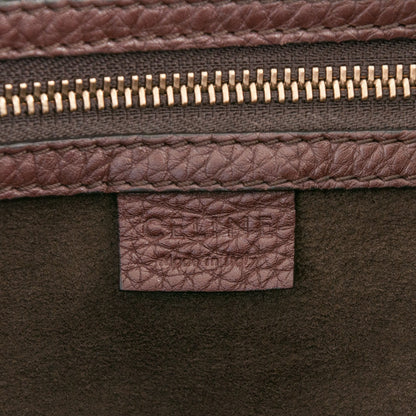 Celine Drummed Calfskin Mini Luggage Dark Brown 6 of 11