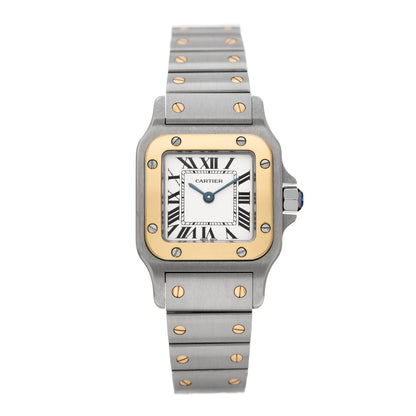 Cartier Stainless Steel 18K Yellow Gold 24mm Santos De Cartier Galbee Quartz Watch 1 of 5