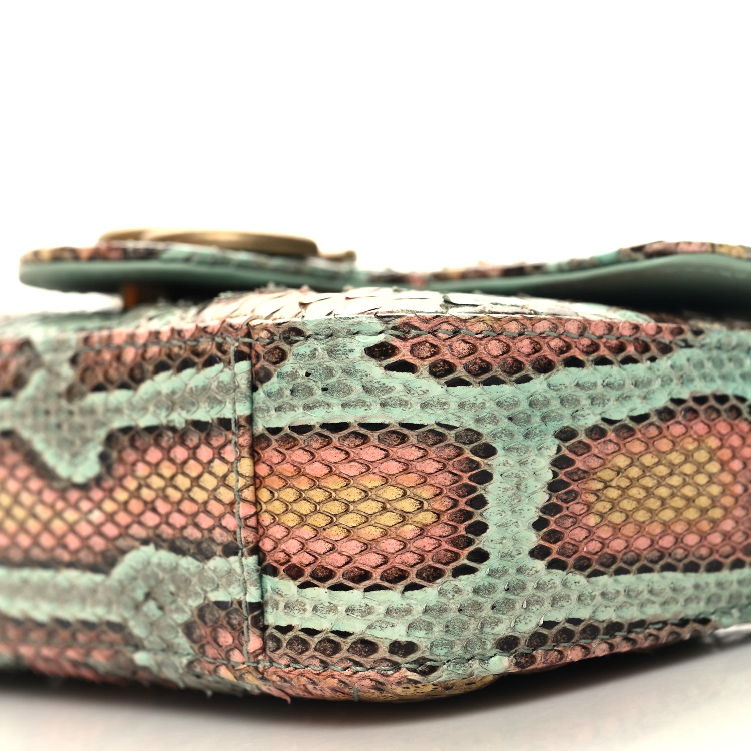 Gucci Snakeskin Matelasse GG Marmont Chain Belt Bag 10 of 12
