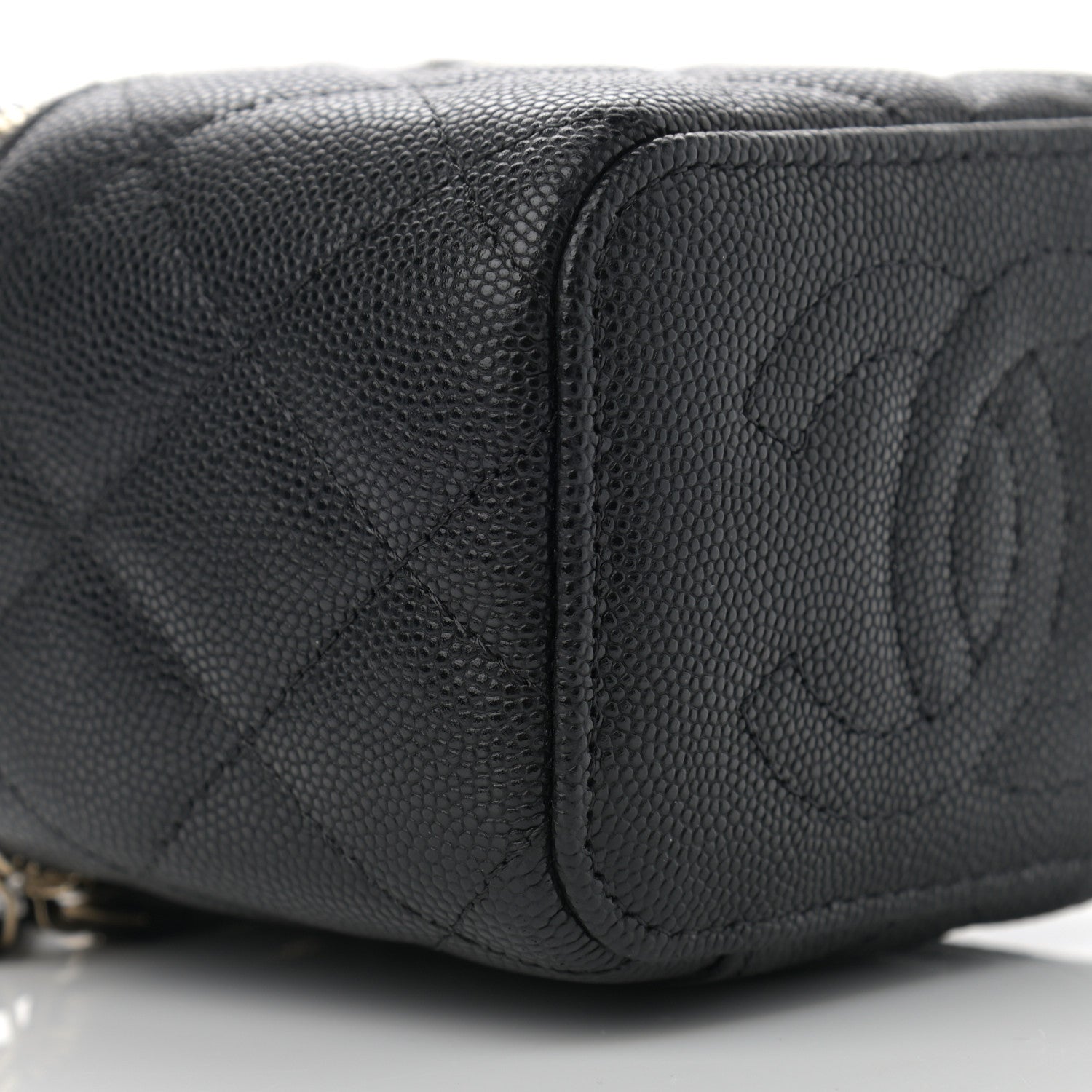 Chanel Caviar Quilted Mini Vanity Case With Chain Black 9 of 12