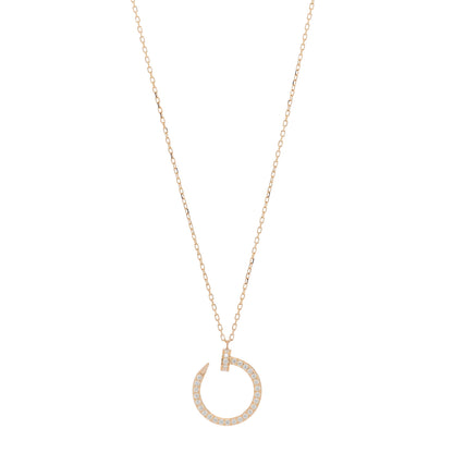 Cartier 18K Pink Gold Diamond Juste Un Clou Paved Pendant Necklace 1 of 7