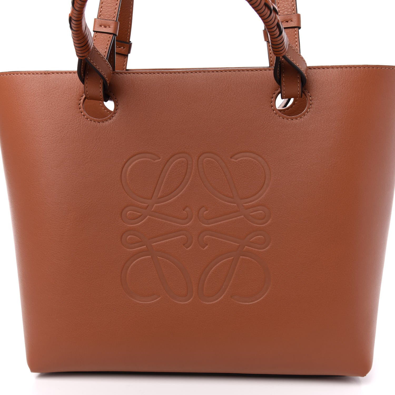 Loewe Smooth Calfskin Small Anagram Tote Tan 9 of 10