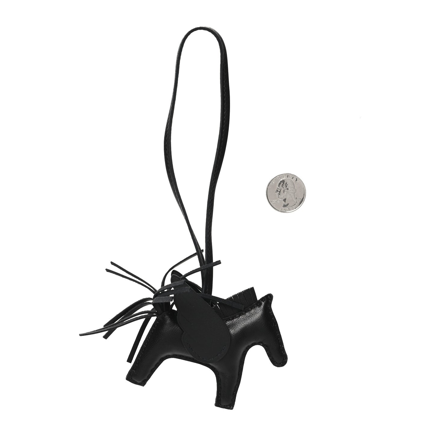 Milo Lambskin Grigri Rodeo Pegase Horse Bag Charm PM So Black