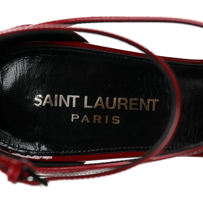 Saint Laurent Patent Calfskin Cassandra 100 Sandals 38.5 Red Laquer 9 of 11