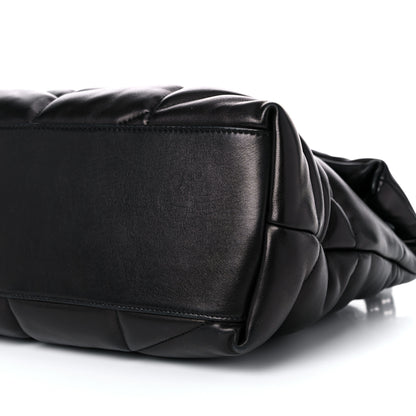 Saint Laurent Lambskin Quilted Medium Loulou Puffer Monogram Chain Satchel Black 9 of 11