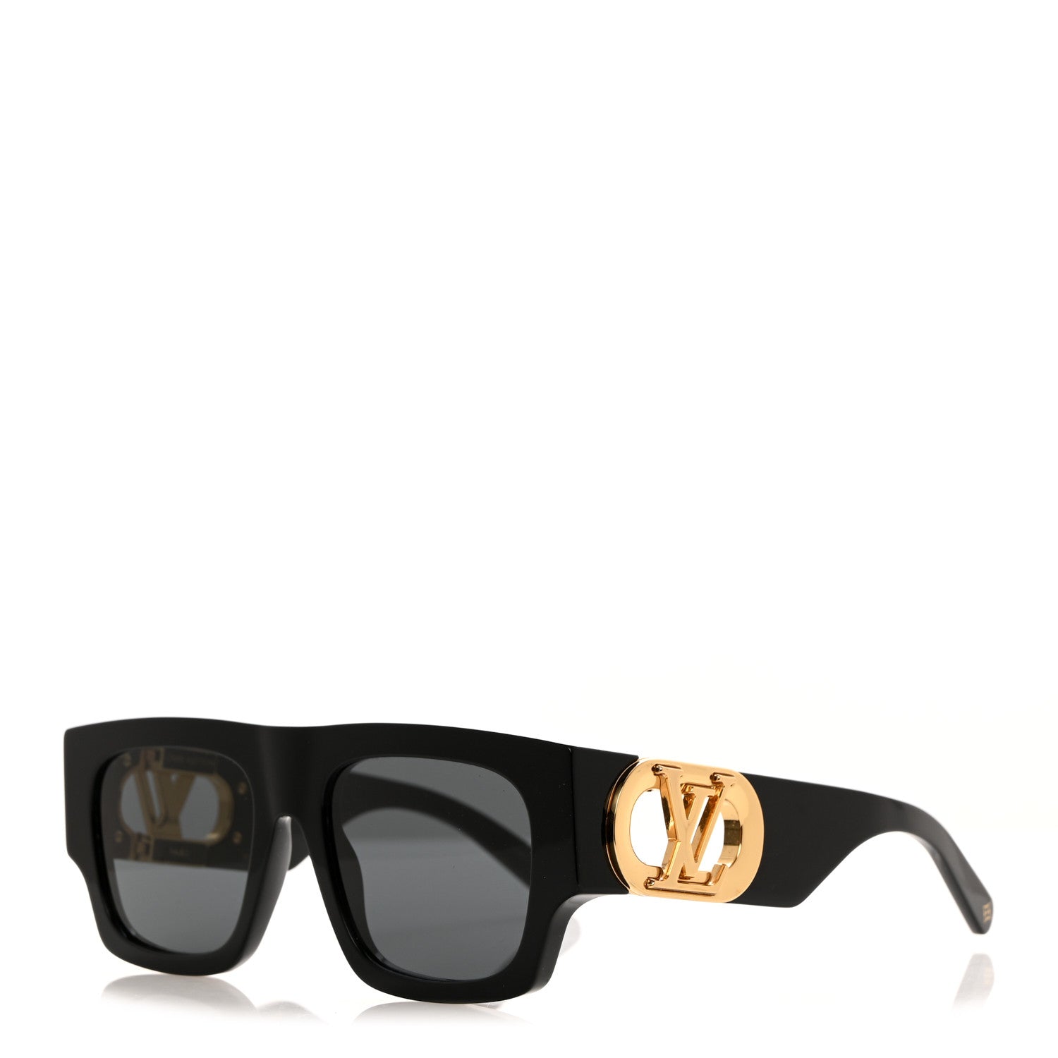 Louis Vuitton Acetate LV Link Square Sunglasses Z1478W Black 1 of 6