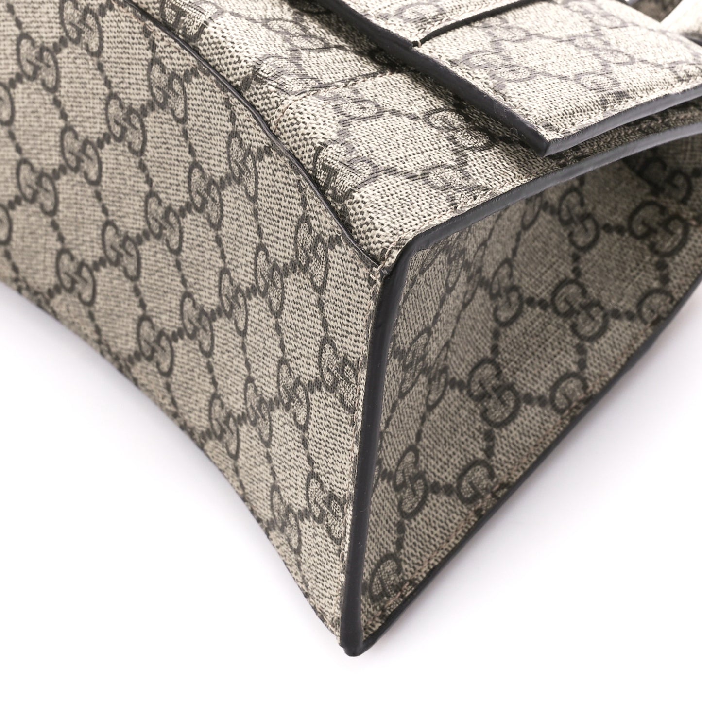 X GUCCI GG Supreme Monogram Small Hourglass Top Handle Bag Beige Ebony