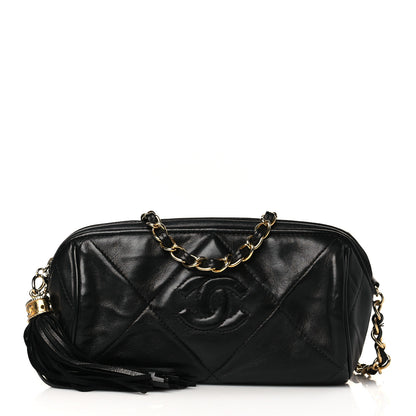 Chanel Lambskin Quilted Small Tassel Camera Case Black 1 of 9