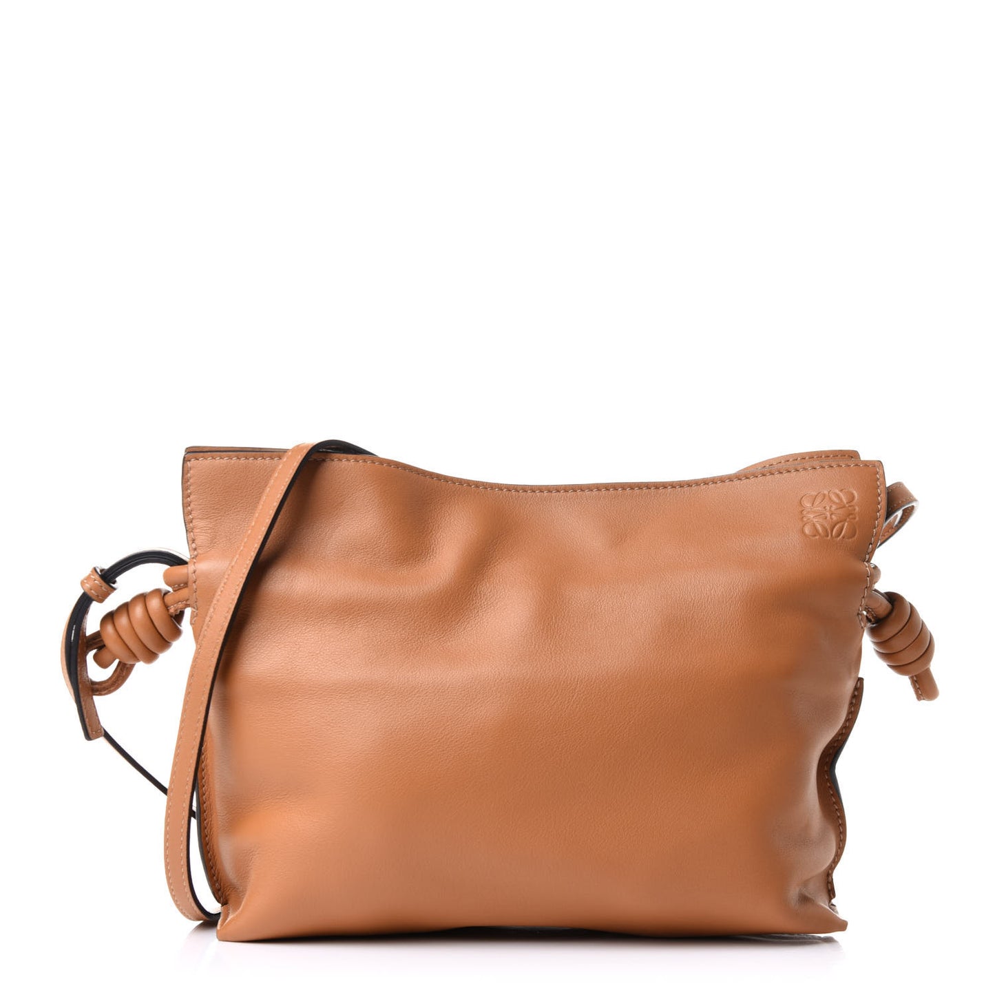 Calfskin Mini Flamenco Knot Bag Warm Desert
