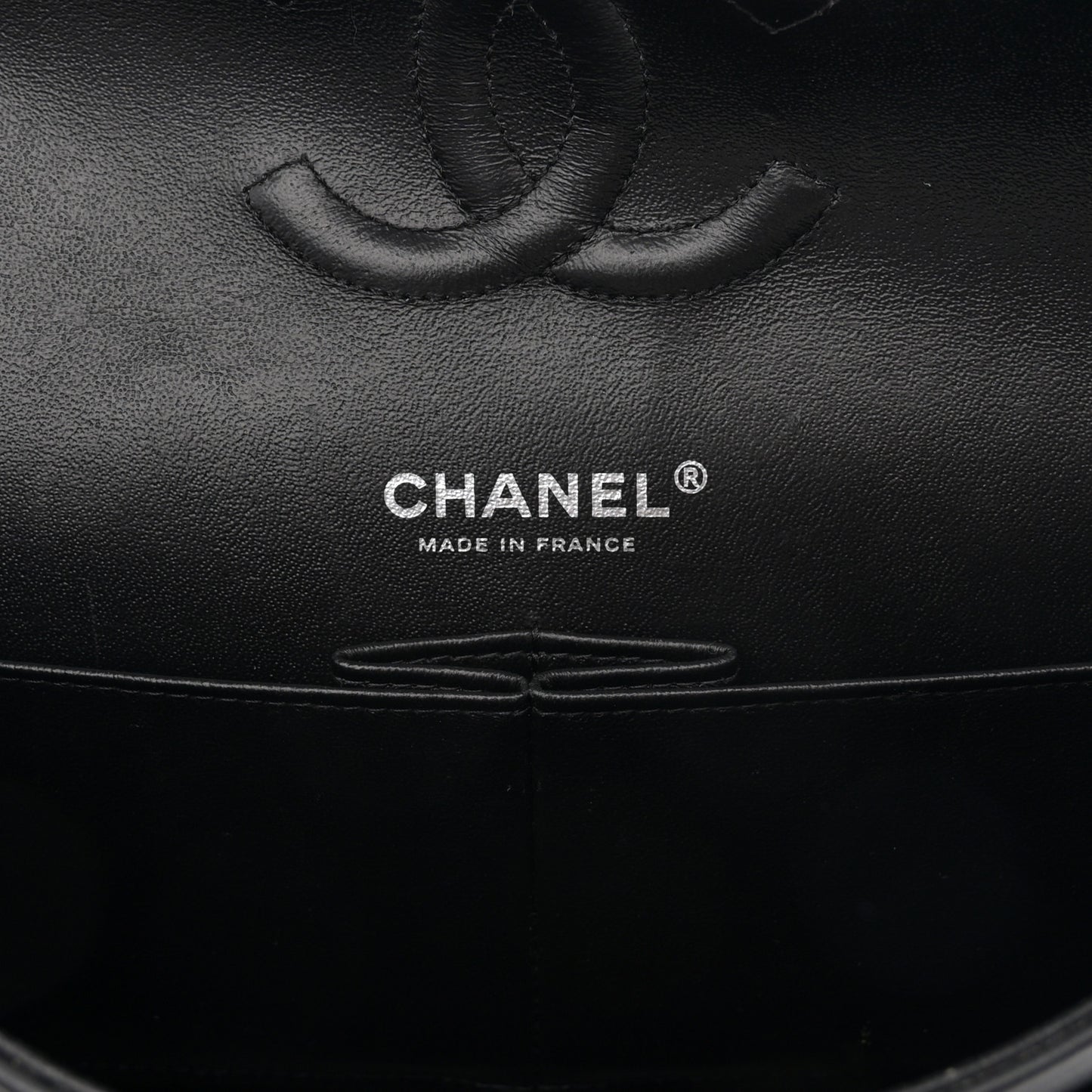 Patent Quilted Medium Double Flap Black
