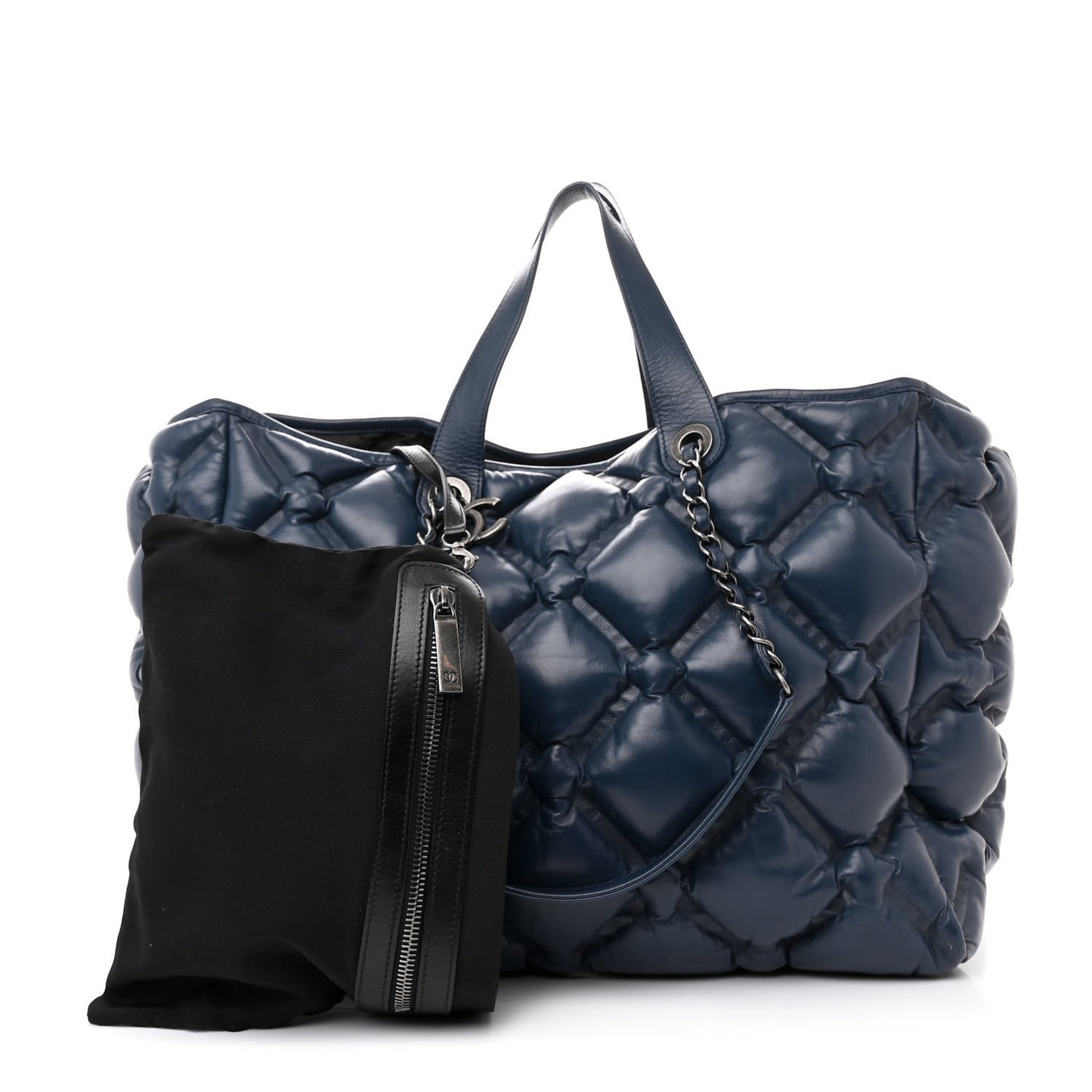 Calfskin Quilted Large Chesterfield Navy