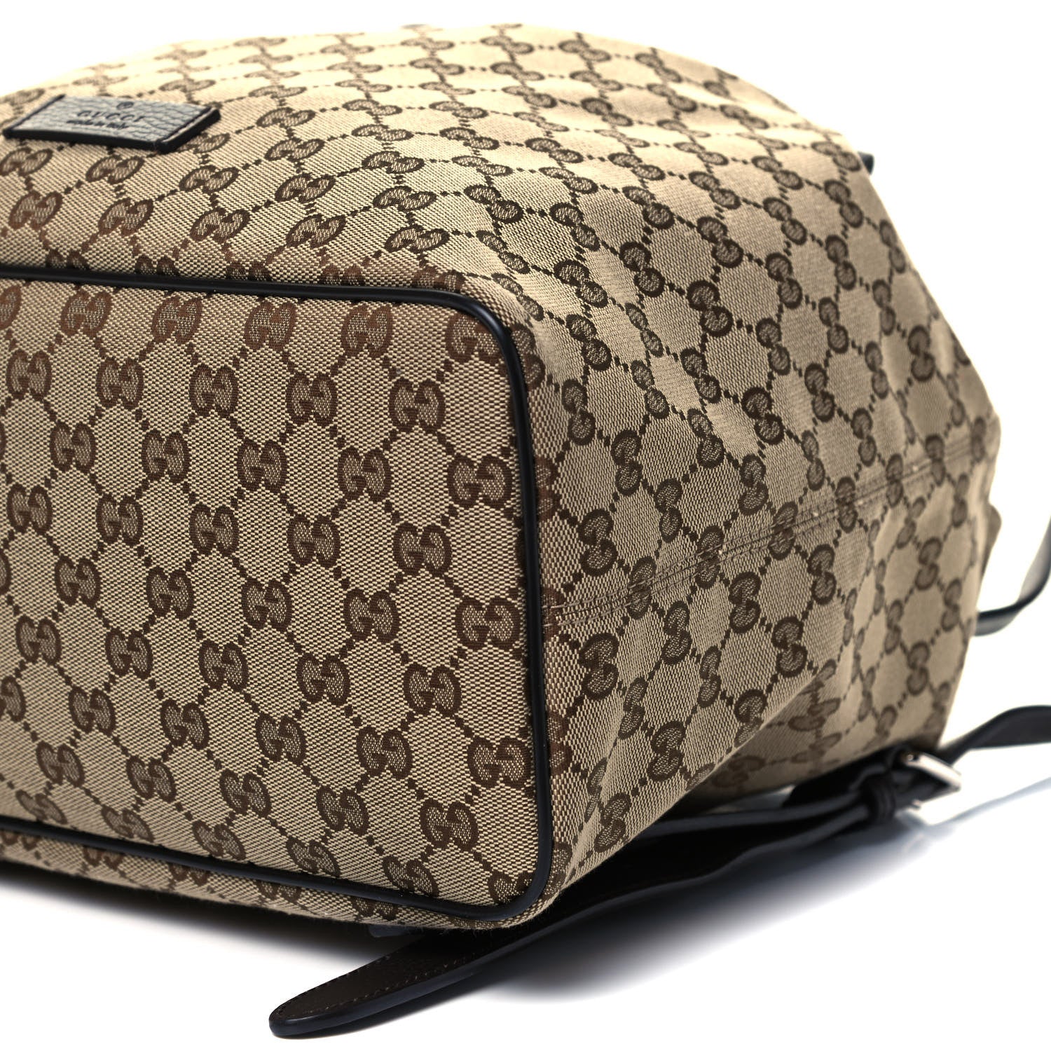 Gucci Monogram Dollar Calfskin O Drawstring Backpack Beige Ebony Testa di Moro Dark Chocolate 8 of 8