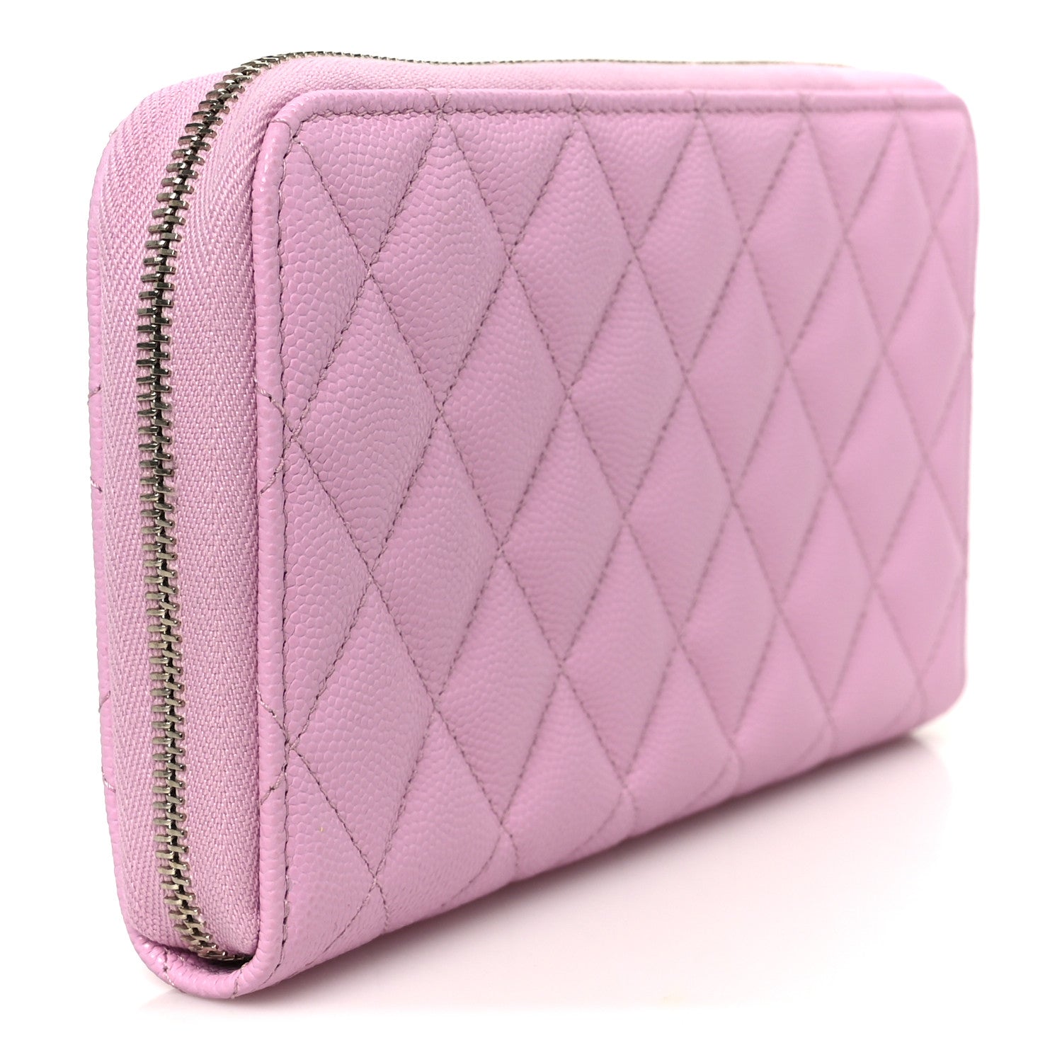 Chanel Caviar Quilted Perforated CC Long Zipped Wallet Pink 3 of 10