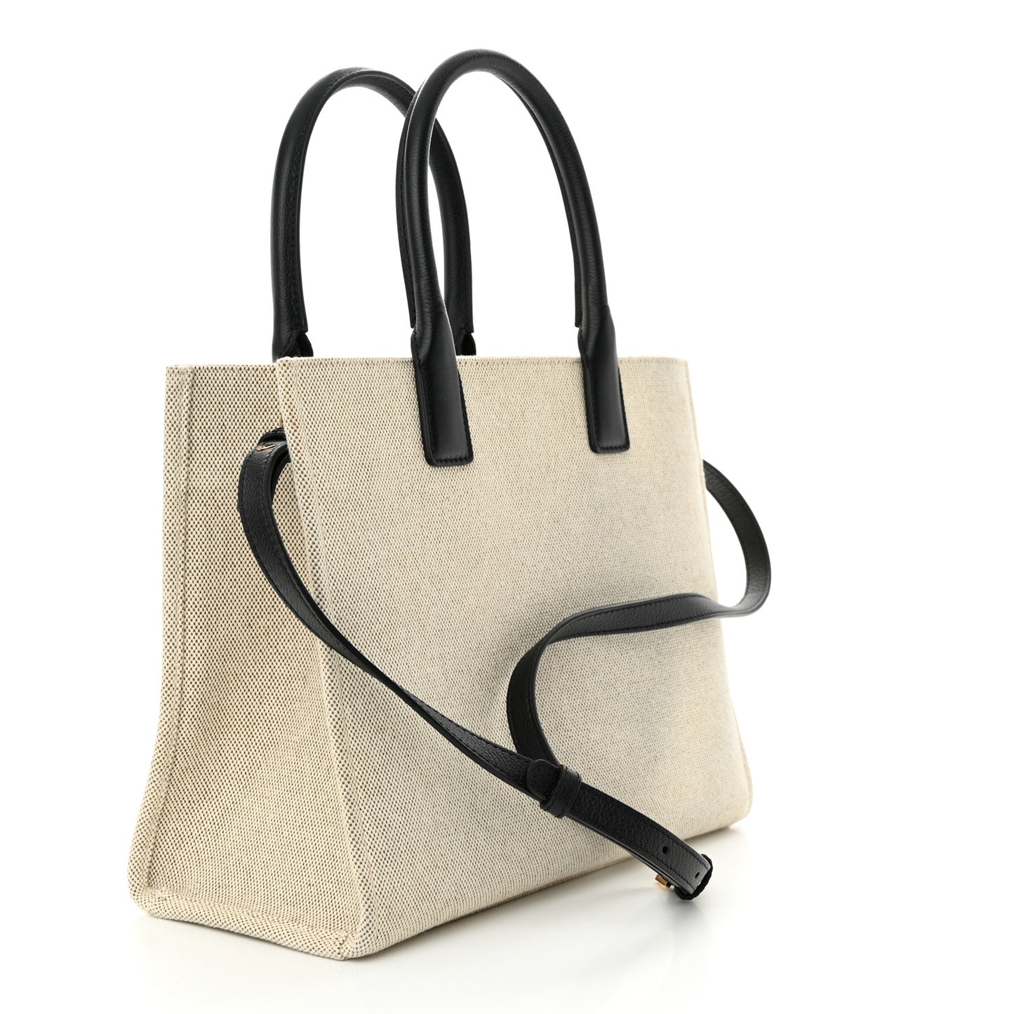 Canvas Calfskin La Medusa Tote Bag Beige