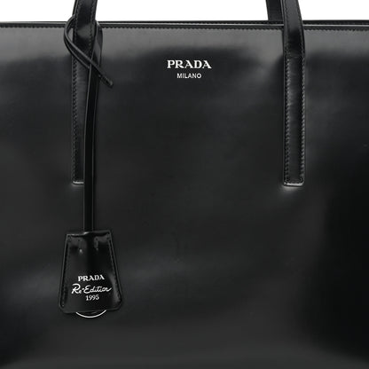 Prada Spazzolato Large Re-Edition 1995 Double Handle Handbag Black 10 of 14