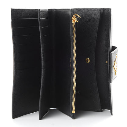Prada Saffiano Metal Medium Wallet Black 5 of 7