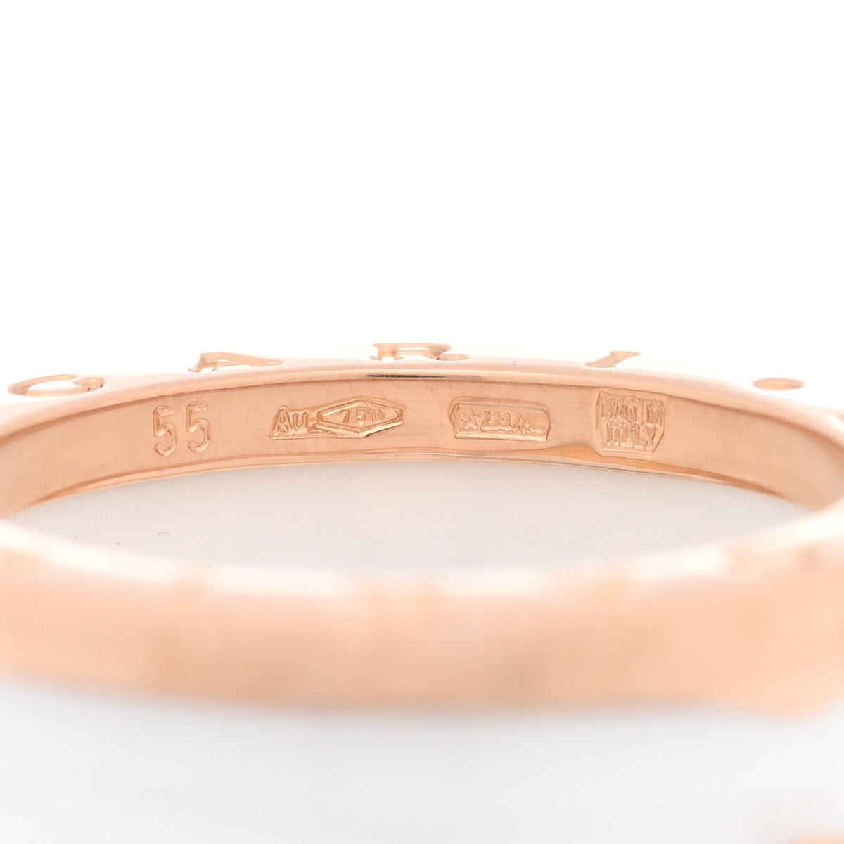 Bulgari 18K Rose Gold White Ceramic B.Zero1 Two-Band Ring 55 7.25 4 of 4