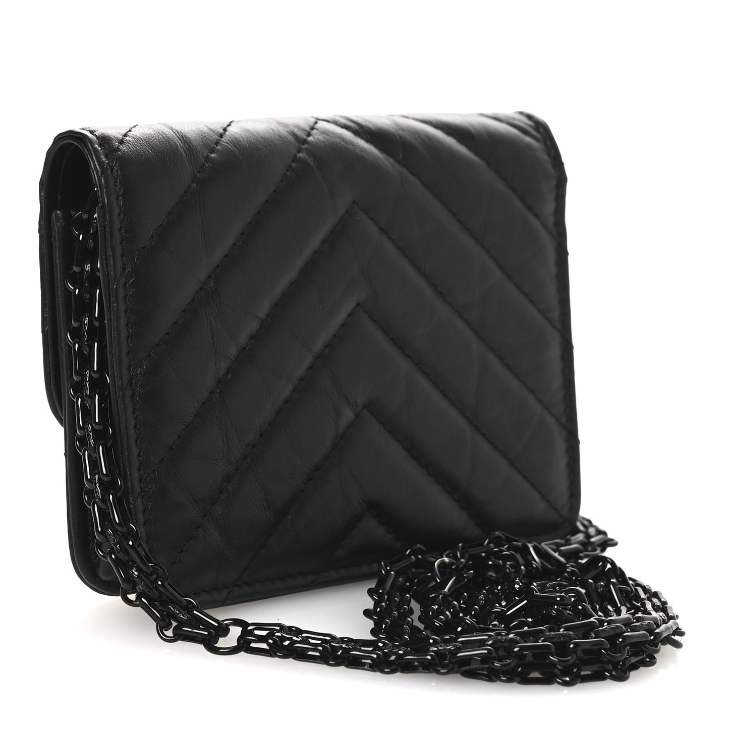 Aged Calfskin Chevron Quilted Reissue Belt Bag So Black