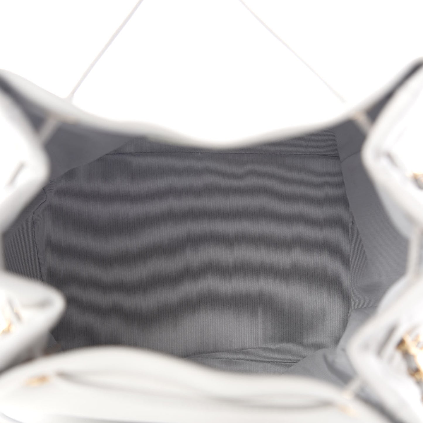 Caviar Quilted Chain Bucket Bag Light Grey