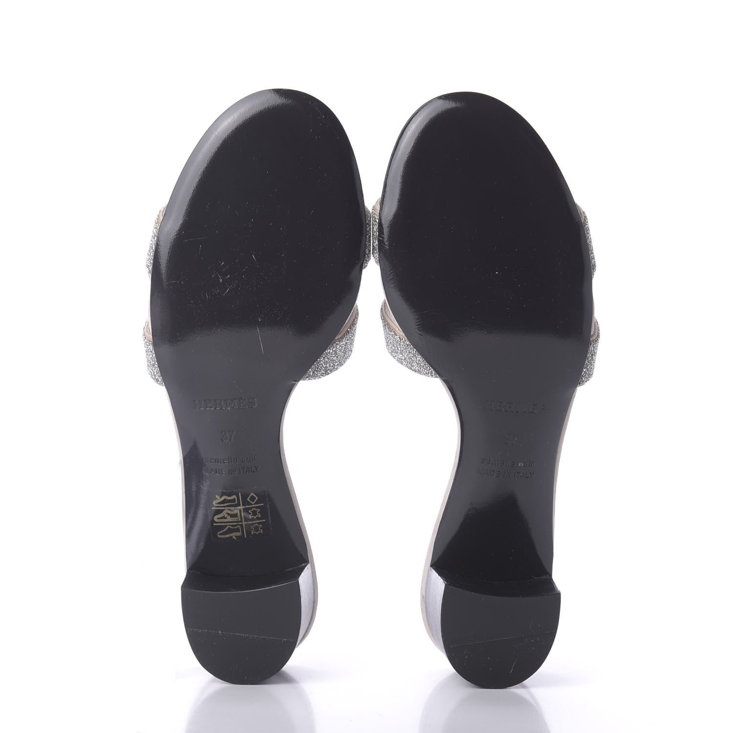 Hermes Suede Goatskin Crystal Oasis Sandals 37 7 of 13
