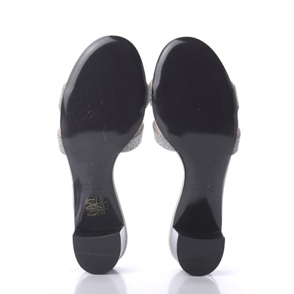 Hermes Suede Goatskin Crystal Oasis Sandals 37 7 of 13