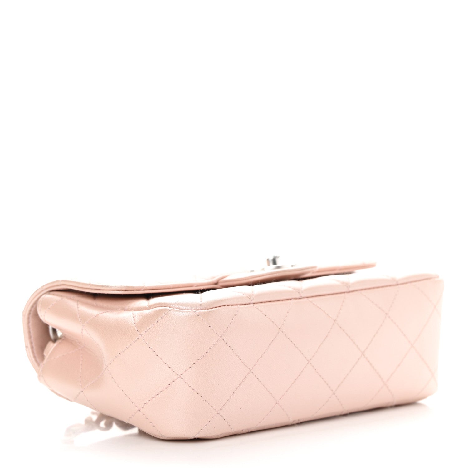 Chanel Metallic Lambskin Quilted Extra Mini Rectangular Flap Pink 4 of 15
