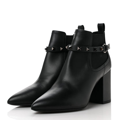 Valentino Garavani Calfskin Rockstud Chelsea 85mm Ankle Boots 36.5 Black 3 of 7