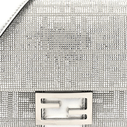 Fendi Crystal Vitello Laminato FF Medium Baguette Crystal Argento 7 of 9