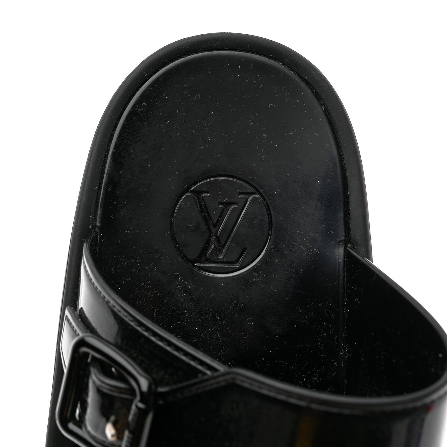 Monogram Sunbath Flat Mule Sandals 39 Black