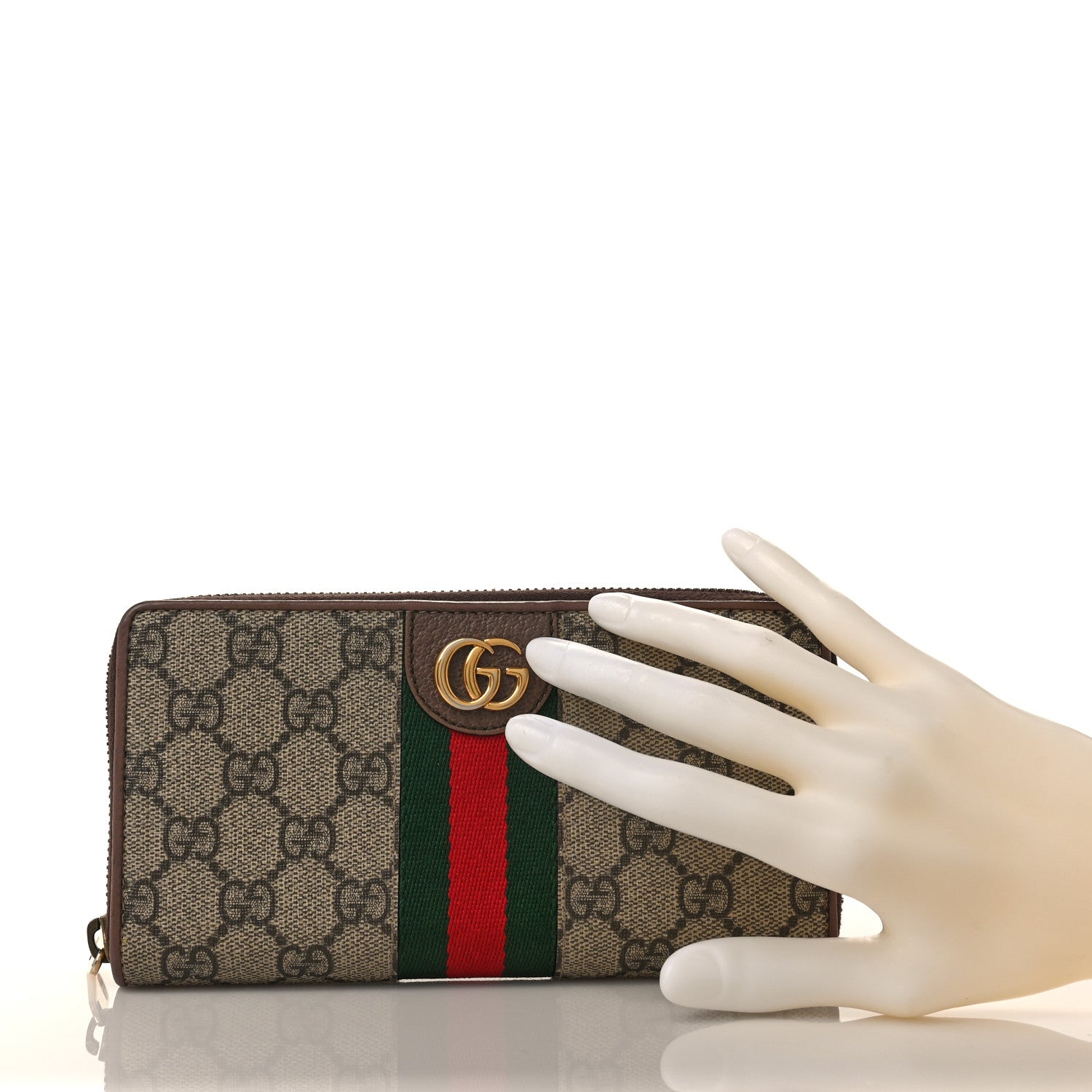 Gucci X DISNEY GG Supreme Monogram Web Three Little Pigs Ophidia Zip Around Wallet Beige New Acero 2 of 9