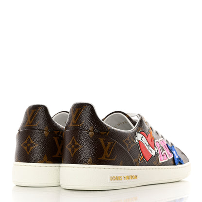 Louis Vuitton Calfskin Monogram LV Black Heart Sneakers 38 Cacao 4 of 9