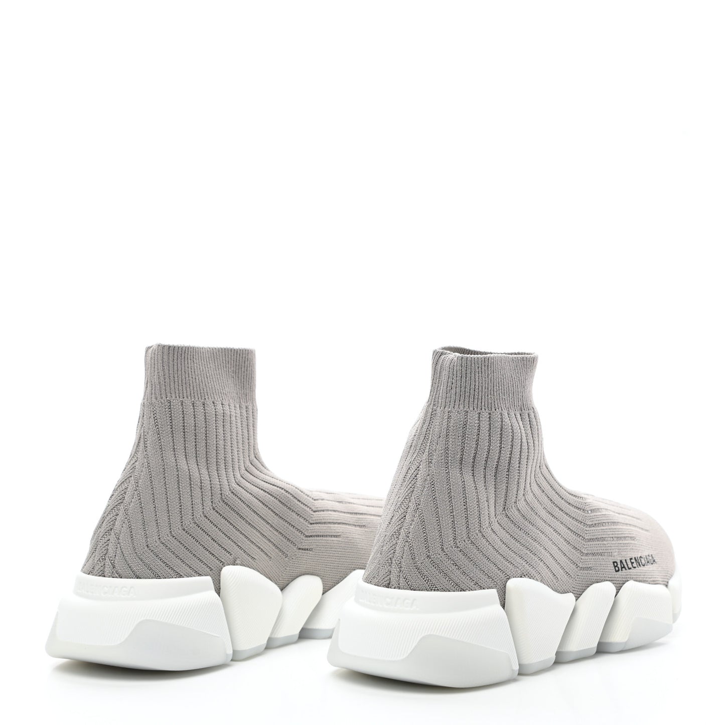 Ribbed Knit Womens Speed 2.0 Transparent Sole Sneakers 38 Baltic Grey White