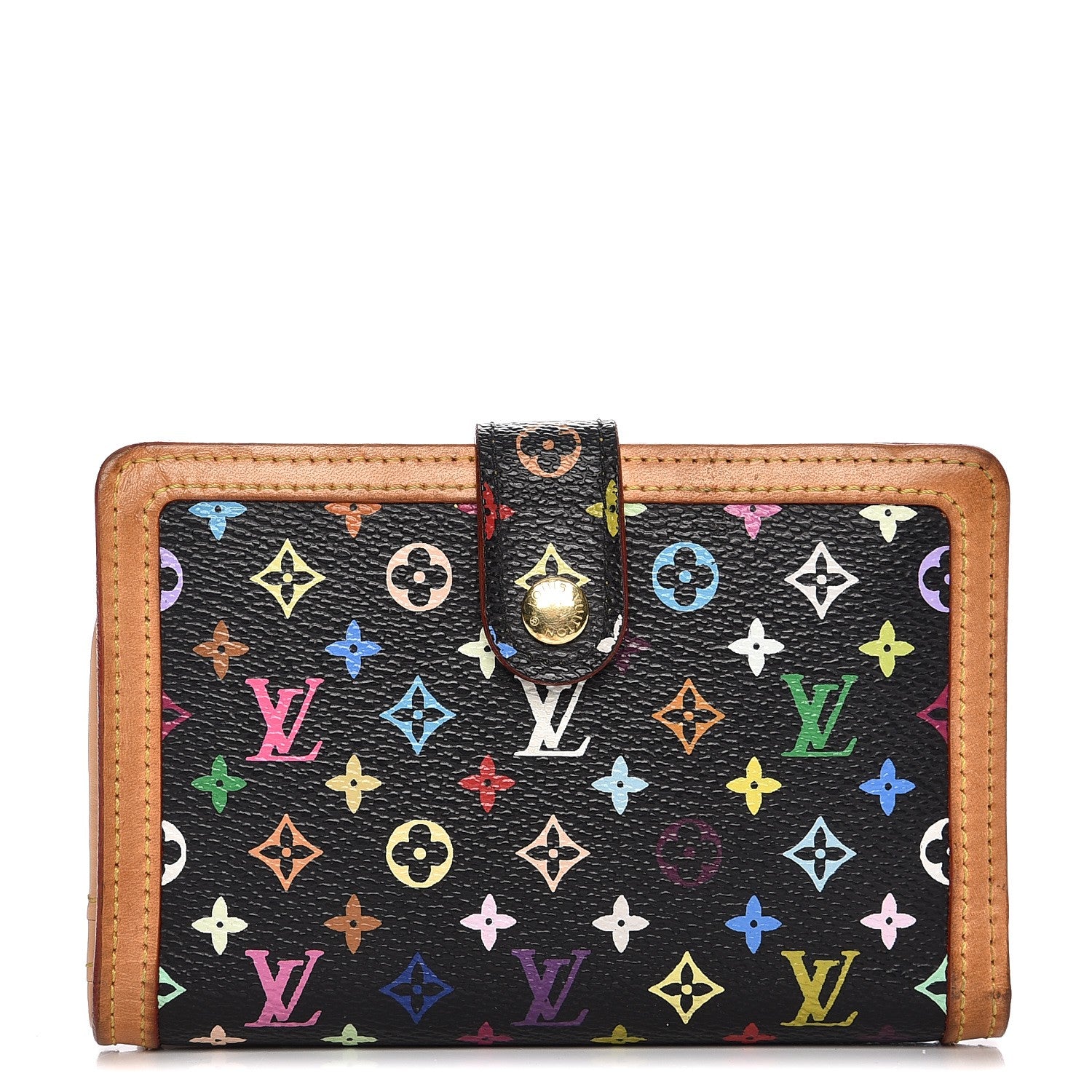 Louis Vuitton Monogram Multicolor French Purse Wallet Black 1 of 11