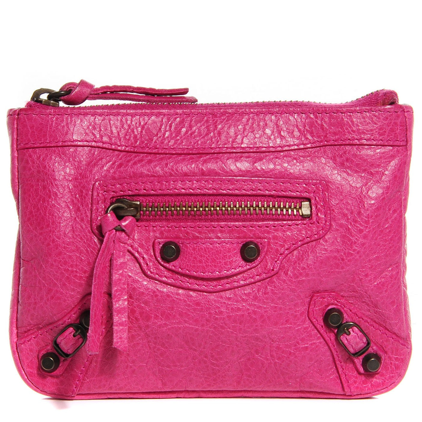 Balenciaga Agneau Classic Hardware Porte-Monnaie Coin Purse Cyclamen 1 of 9